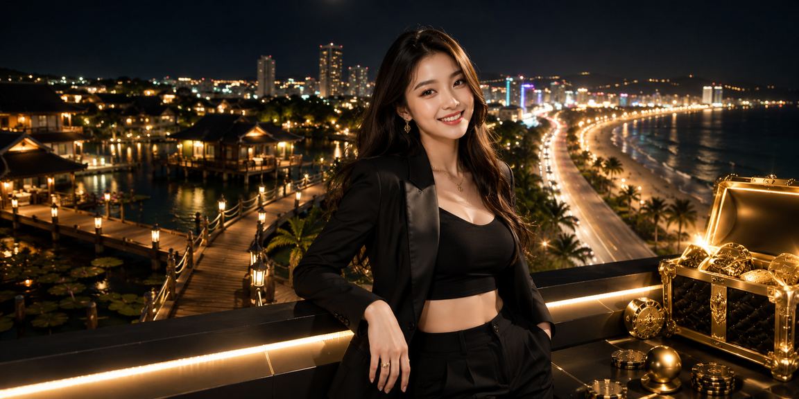 Người dùng tại Mũi Né truy cập giải trí casino trên bãi biển qua điện thoại